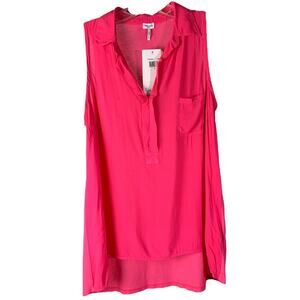 Splendid Blouse Womens S‎ Preppy Pink V-Neck Sleeveless Tank Top Cotton NWT $78